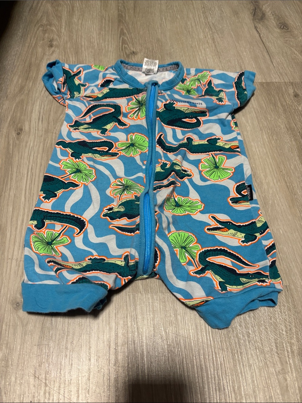Bonds Blue Kids One-Piece Romper with Alligator Print